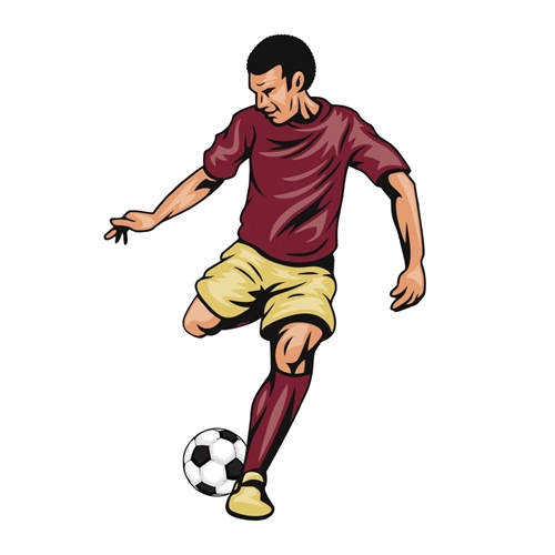Soccer or Football Theme Dribble Pose Transparent Sticker